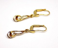 Yellow and white gold stone dangling earrings (zal-au104850)