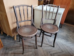 Old 2 Art Nouveau marked mundus vintage wooden chairs