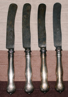 Antik ezüst kés evőkés 4 darab solingeni pengével