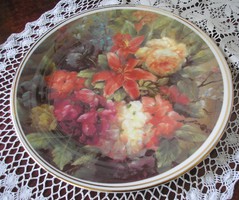 Szép virágos tányér, Bone china made in england