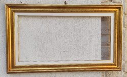 Szép kép laparany-fehér fa keret festmény keret, Tükör keret, kétféle méret használható