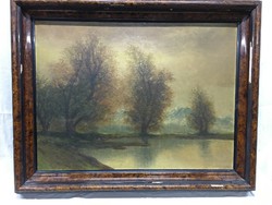 Spiš muskrat, wet landscape oil canvas