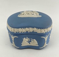 Régi Jelzett Wedgwood Porcelán Doboz ékszeres ládika, kézműves tárgy