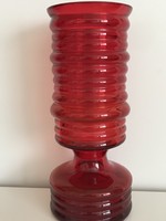 Red glass vase, 25 cm high