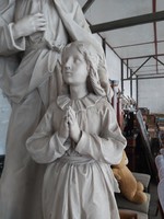 Fa szobor Anna A kis Máriával 175cm magas 18. Sz. Vége 19. Sz. Eleje megdöbbentő kvalitas mukincs !!