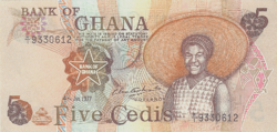 Ghána 5 Cedi 1977 UNC