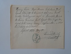 Za393.6 Old document budapest 1876 - ujváry jános - nyírkarász, szabolcs vm, - croatian karoly