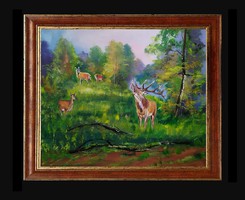 Hunting painting - during roaring-