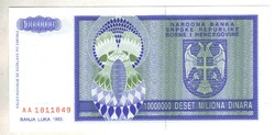 10000000 dinár 1993 Bosznia Hercegovina UNC