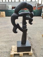 Black abstract non-figurative marble sculpture