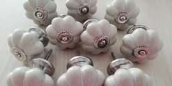 Porcelain furniture buttons 10 pieces in one provence, vintage