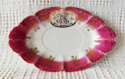 Discounted! Rare! Antique monarchy era noble monogram m.Z. Austria porcelain bowl