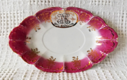 Leárazva! RITKA! ANTIK MONARCHIA KORABELI NEMESI MONOGRAMOS M.Z. AUSTRIA PORCELÁN TÁL