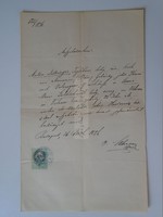 Za393.9 Old document budapest 1876 - anton litzinger - -maria goldschmidt - (courtyard, tolna)