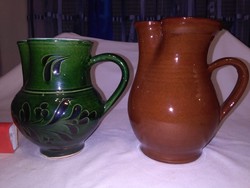 Two glazed tile jugs - together - field trip, ...