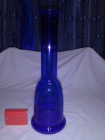 Blue glass vase, bottle