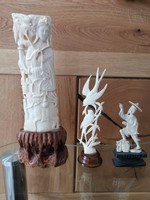 Asian bone carvings (3pcs) collection for sale!