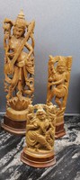Indiai szantálfa szobrok (3 db egyben) Gyűjteményi darabok!