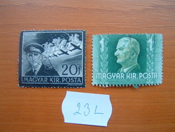Magyar kir. Posta Miklós Horthy and István 2 pcs 23l