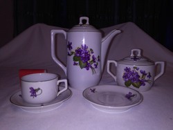 Existing pieces of antique zsolnay cluj-Napoca iris violet porcelain coffee set