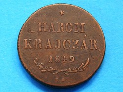 3 Krajcár 1849 Nagybánya, szép állapotban