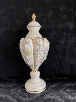 Antik nagy csodás Olasz Capodimonte porcelán urna váza