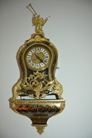 Fantasztikus Antik Francia Boulle óra fali tartóval, kulccsal, ingával 1800-as évekből