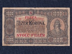 Kisméretű Korona államjegyek 1000 Korona 8 fillér bankjegy 1923 (id56059)