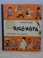 Fazekas Anna: Rigó nóta - versek gyerekeknek Würtz Ádám színes rajzaival - régi mesekönyv (1959)