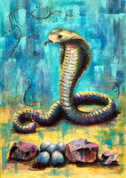 Kobra - akrilfestmény (70 x 50) - bevállalósaknak