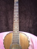 Antique Early 1900s Italian Rare Pearl Inlaid Campanello d’oro Sicilia Guitar