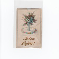 Üdvözlő képeslap virágos (tábori posta) 1917