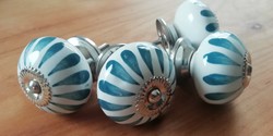 Hand painted porcelain furniture buttons 4 pieces in one Provence, vintage