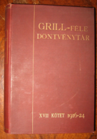 GRILL FÉLE DÖNTVÉNYTÁR XVII.KÖTET 1916-24.