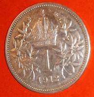 The crown of the Austro-Hungarian silver (0.835) 1 by Francis Joseph I 1912 km 2820