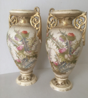 Sérült kézi festésű Royal Bonn vázák párban