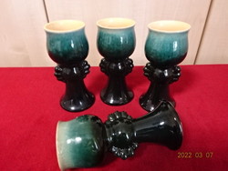 German glazed wine glasses with ceramic base, four in one for sale. He has! Jókai.