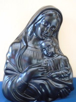 Szűz Mária, Madonna a gyermek Jézussal igen súlyos nehéz falidisz relief  2463 gramm