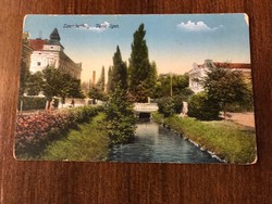 Old picture postcard in Szombathely Deák grove. Color post office clean.