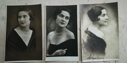 Antique lady portrait photo series 3 pieces from 1927