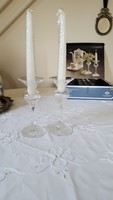 Wonderful rosenthal classic rose, pair of glass candlesticks with candles in their box