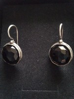 Large Israeli onyx stone silver earrings