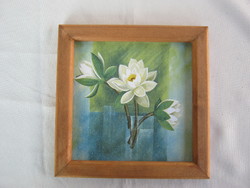 Decoupage napkin wall picture in wooden frame