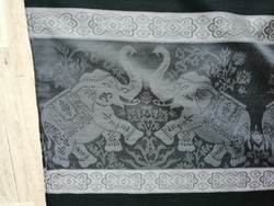 Black stole with elephant pattern, scarf, tablecloth