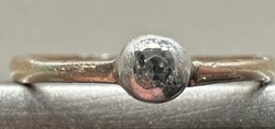 1 Forintról! Antik Button gyémánt gyűrű apró kővel, 1,7 gramm!