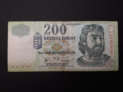 200 Forint 2007 papírpénz - Magyar 200 Ft 2007 papír bankó, zöld kétszázas bankjegy