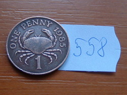 Guernsey 1 penny 1985 large crab bronze # 558