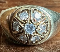 1 Forintról! 14 karátos arany Briliáns gyűrű 0,4 ct Hófehér modern csiszolású kővel. 4,9 gramm!