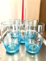 5 blue wine glasses with old azure bamboo pattern