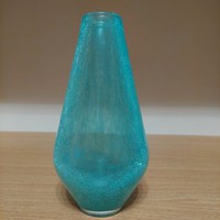 Collector turquoise Karcag veil glass vase